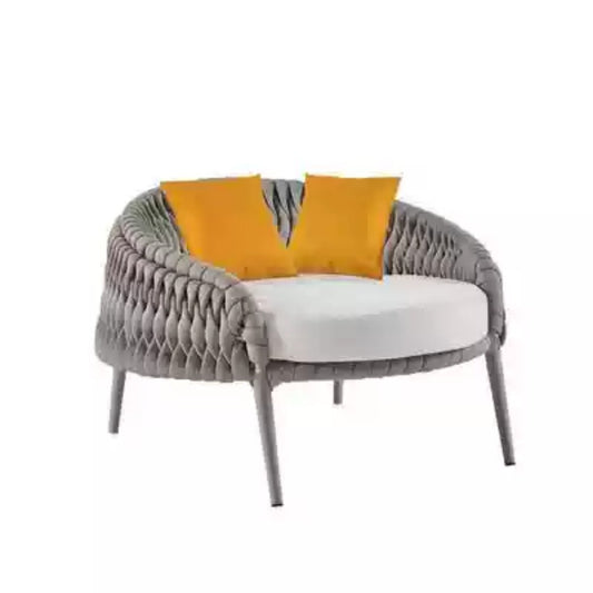 Modern Rope-Woven Outdoor Lounge Chair