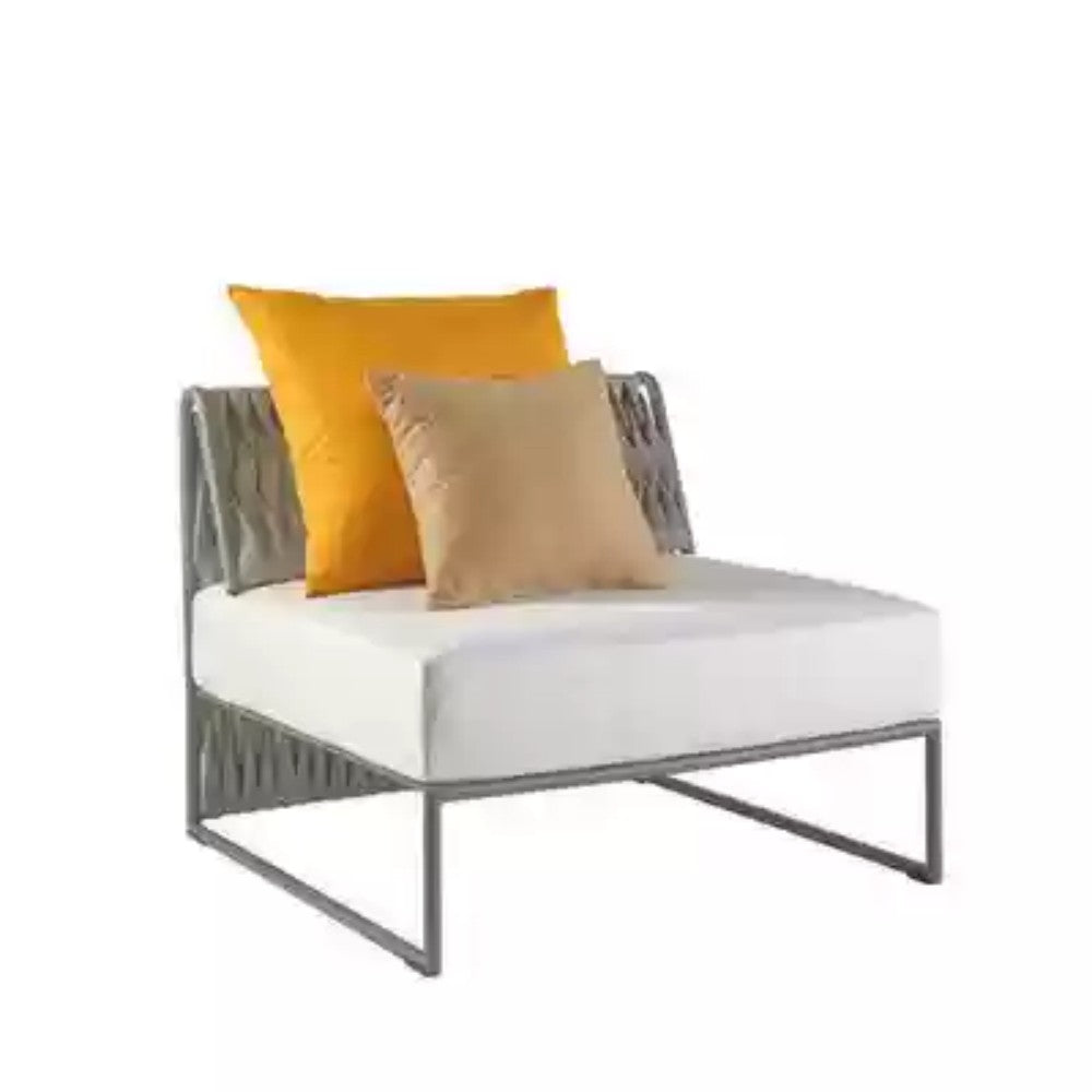 Modern Rope-Woven Outdoor Armless Chair