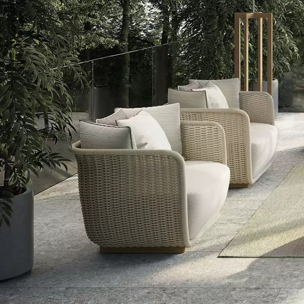 Wicker Outdoor Lounge Chair with Cushions