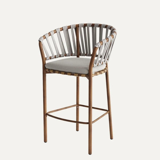 Modern Rope-Woven Bar Stool