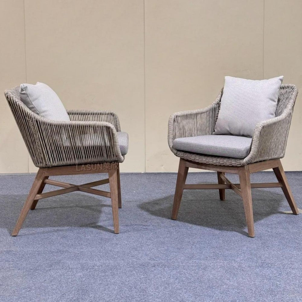 Modern Rope-Woven Armchair Set