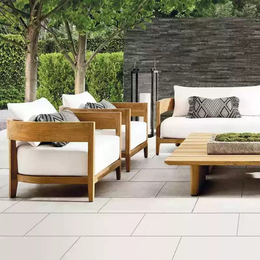 Modern Teak Outdoor Seating Set