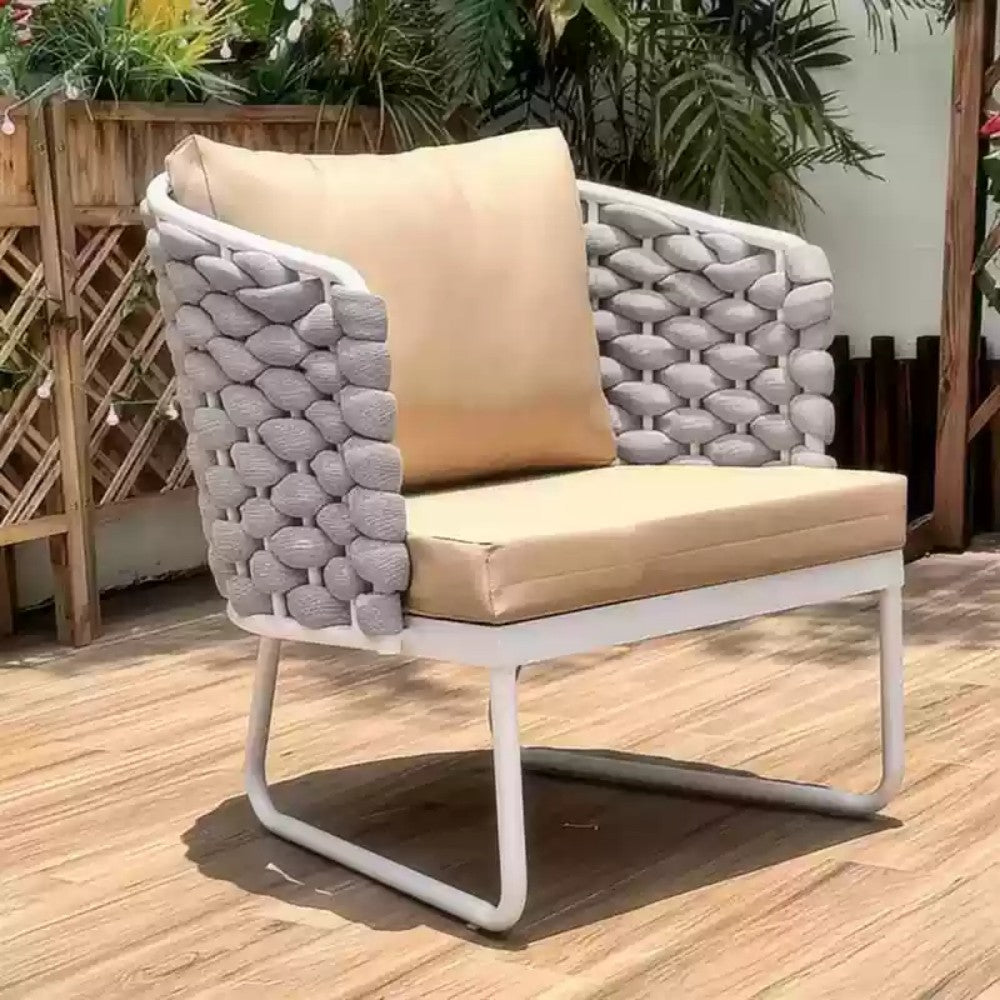 Modern Outdoor Rope-Woven Lounge Chair