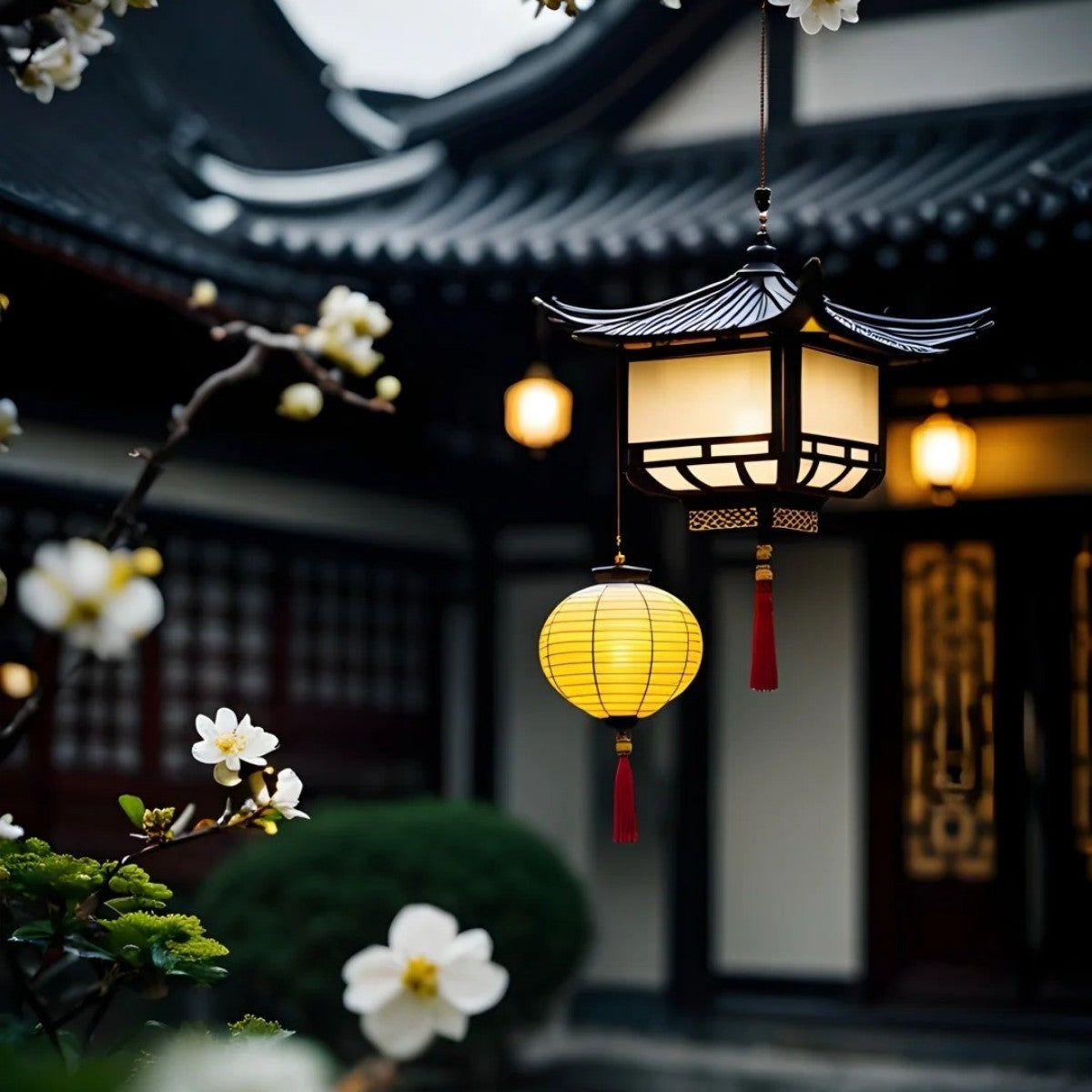 Pagoda-Style Hanging Lantern
