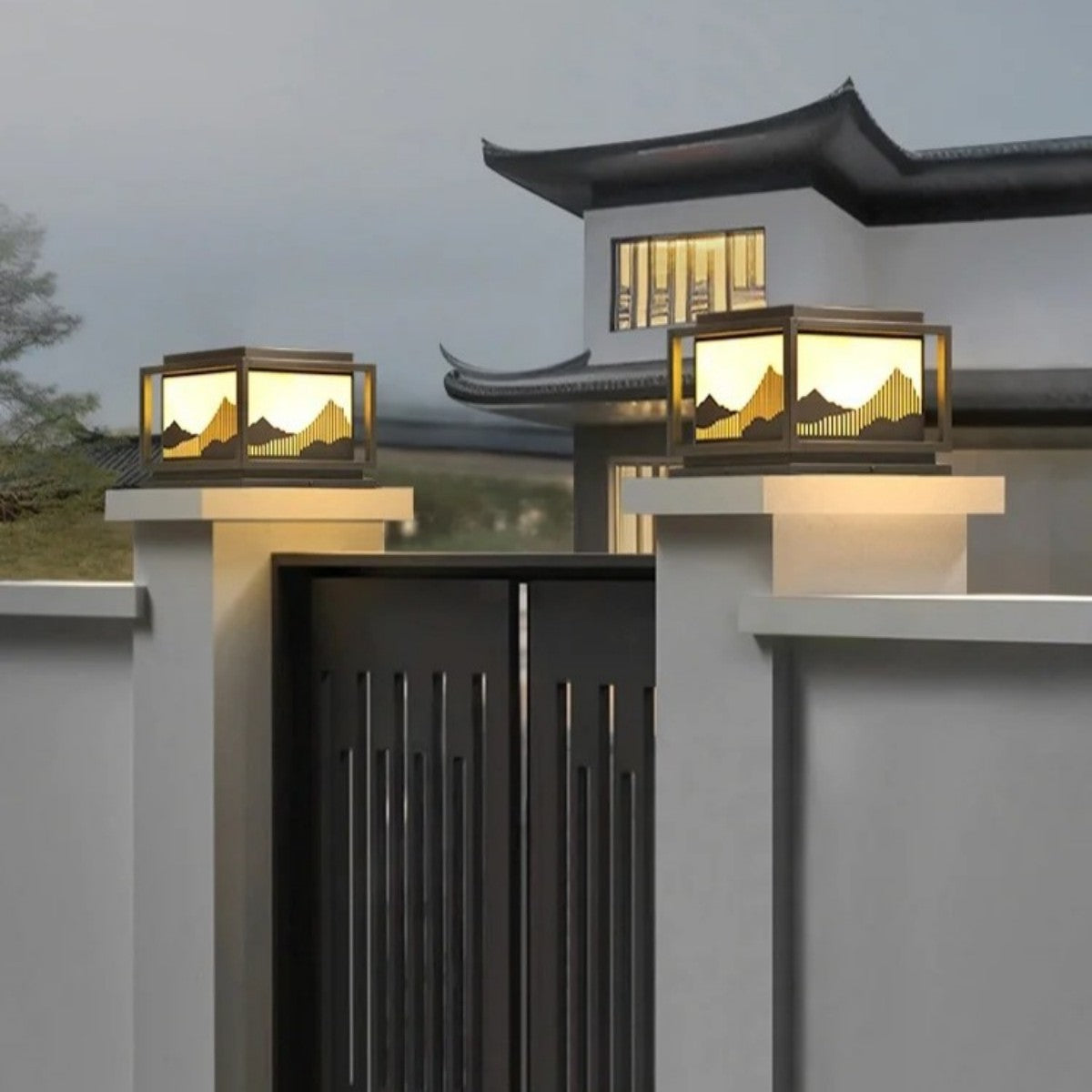 Asian-Inspired Pillar Lanterns