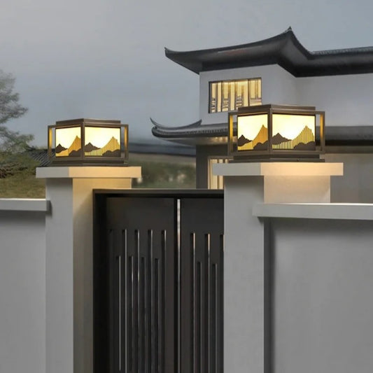 Asian-Inspired Pillar Lanterns
