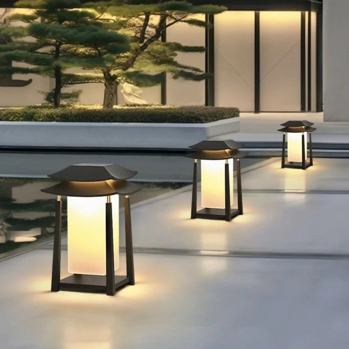 Pagoda-Style Pathway Lights
