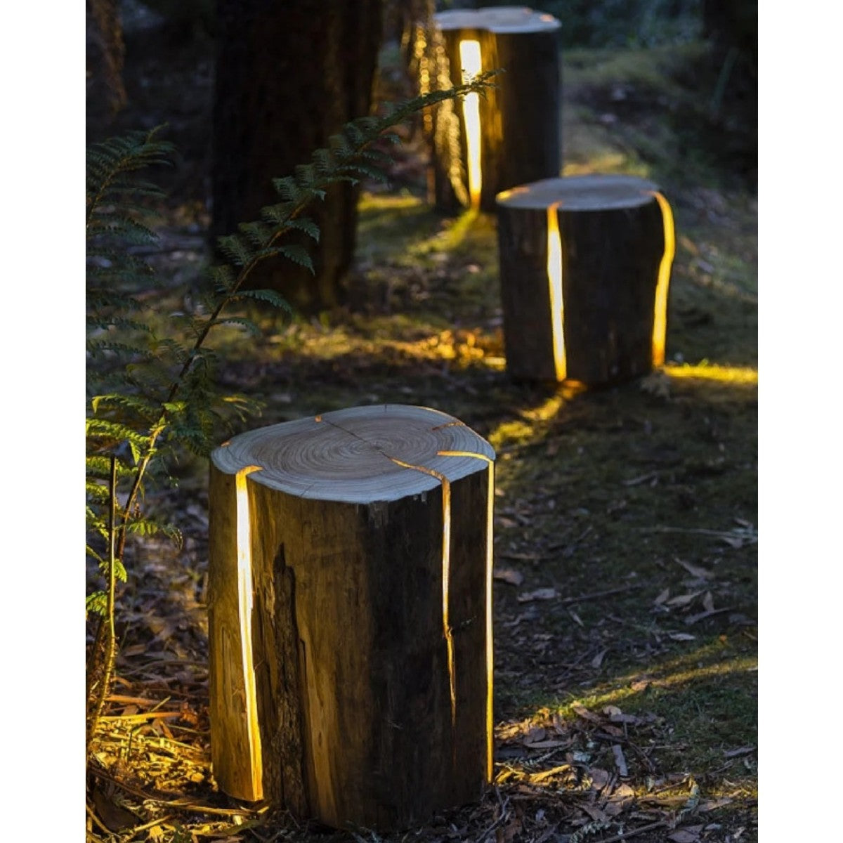 Rustic Log LED Pathway Lights