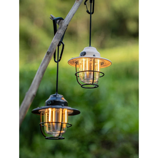 Portable Retro LED Hanging Lanterns with Dimmable Warm Light