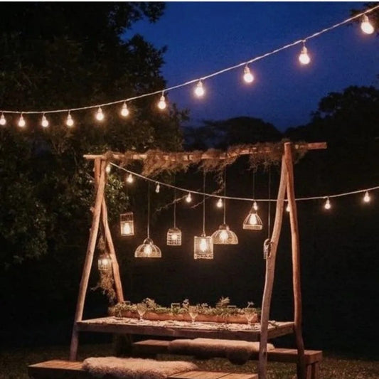 Rustic Hanging String Lights