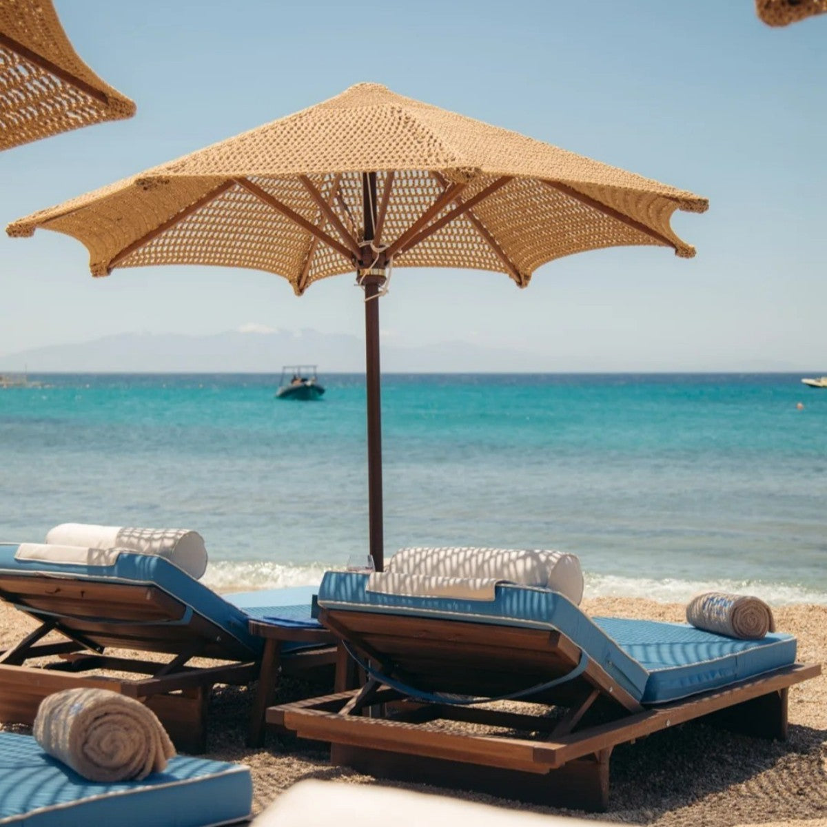 Handwoven Boho-Style Beach Umbrella