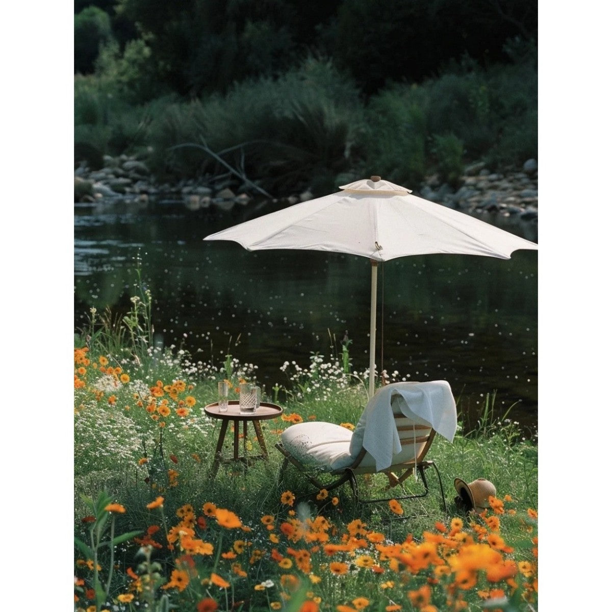 Portable 6.5FT Outdoor Umbrella with UV-Resistant Canopy
