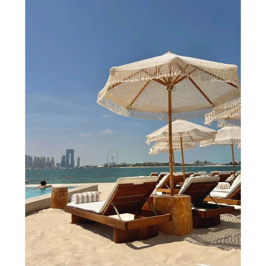 7FT Boho Fringe Beach Umbrella